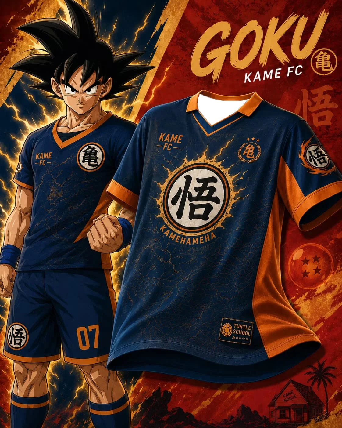 2027 Dragon Ball Goku Fußballtrikot für Herren und Damen, Anime, schnelltrocknend, kurzärmelig, Fußballshirt, Cosplay, Sport-T-Shirt, passend für die ganze Familie – Detail 10