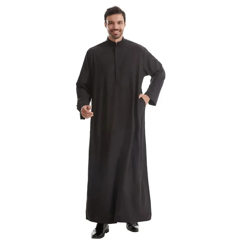 Ramadan Muslim Men Clothing Saudi Arabic Long Robe Turkey Kaftan Islam Jubba Thobe Pocket Caftan Morocco Abaya Dress Dishdasha