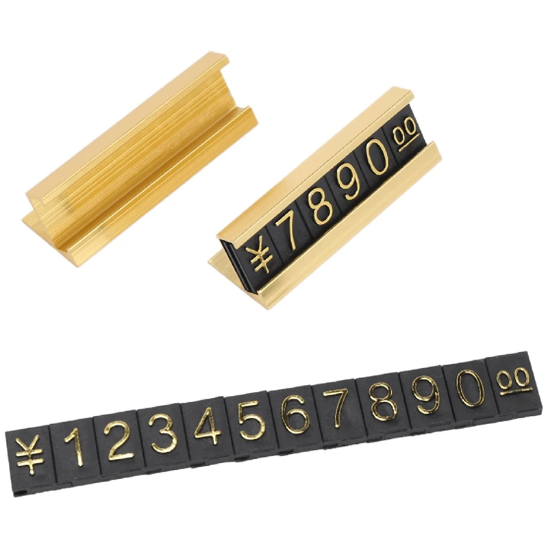 

19 groups gold-tone metal, Arabic numerals together price tags