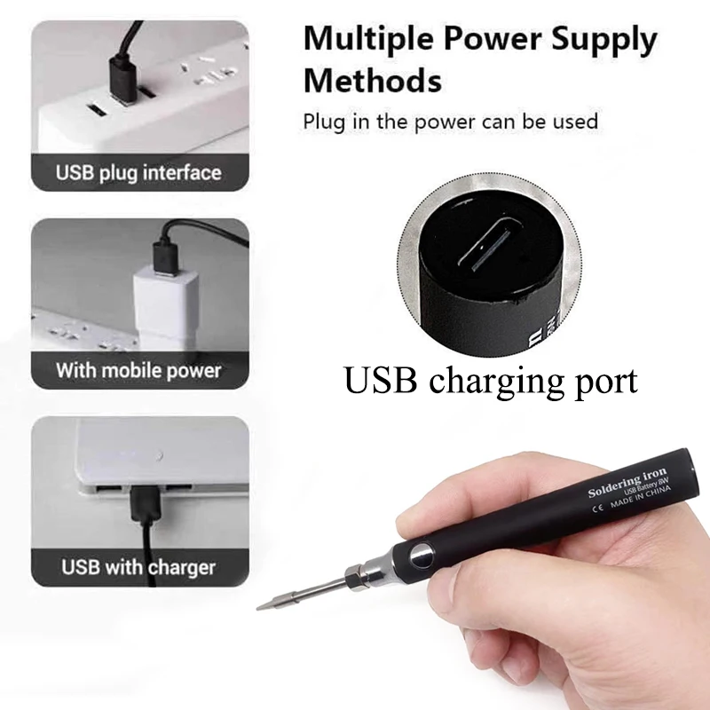 Wireless Charging Electric Soldering Iron Solder Iron USB 5V8W Fast Charging lithium battery Portable Repair Welding Tools