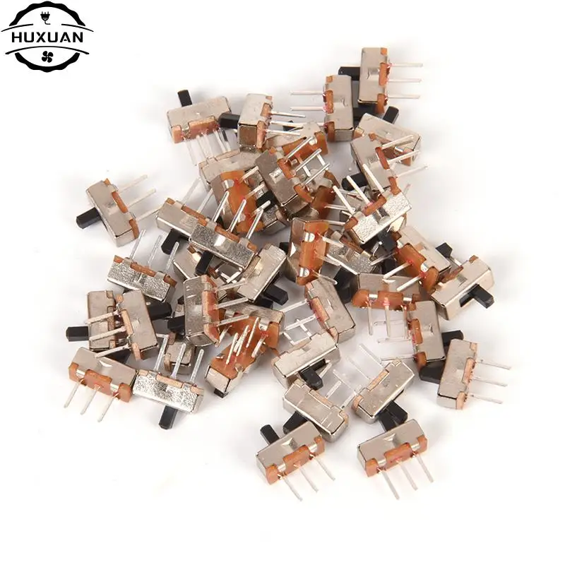 40Pcs 3Pin PCB Panel 2 Position SPDT 1P2T Mini Vertical Toggle Switches SS12D00G3 Slide Switch For DIY Electronic Accessories