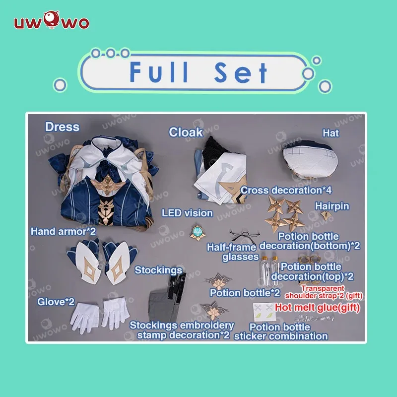 LAST BATCH UWOWO Sucrose Cosplay Genshin Impact Cosplay Halloween Christmas Costume Sucrose Dress Retro Mechanical Style Outfit