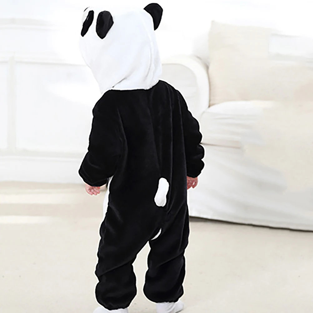 

Adorable Panda Shaped Flannel Baby Romper Long Sleeved Jumpsuit Cute Outfit Photo Prop Warm Playwear Kids Costume Piece