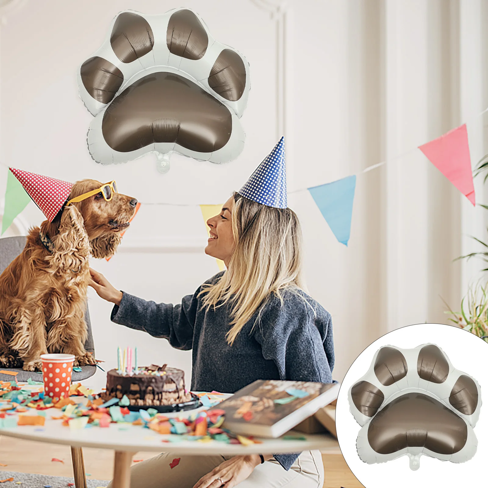 

2pcs Dog Paw Balloon Cartoon Inflatable Decor Supplies Aluminum Foil Balloons Modeling Accessories BalloonDecor