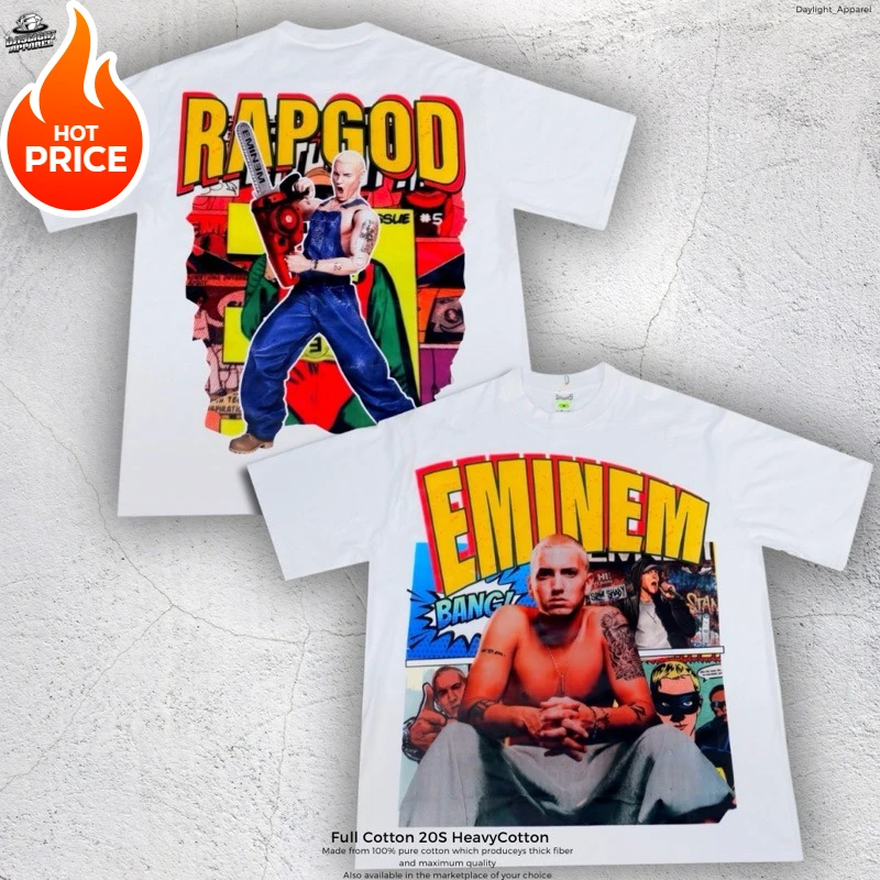 

Европейская и американская хлопковая футболка в стиле хип-хоп Y2K EMINEM Rapold, летние новые мужские и женские топы