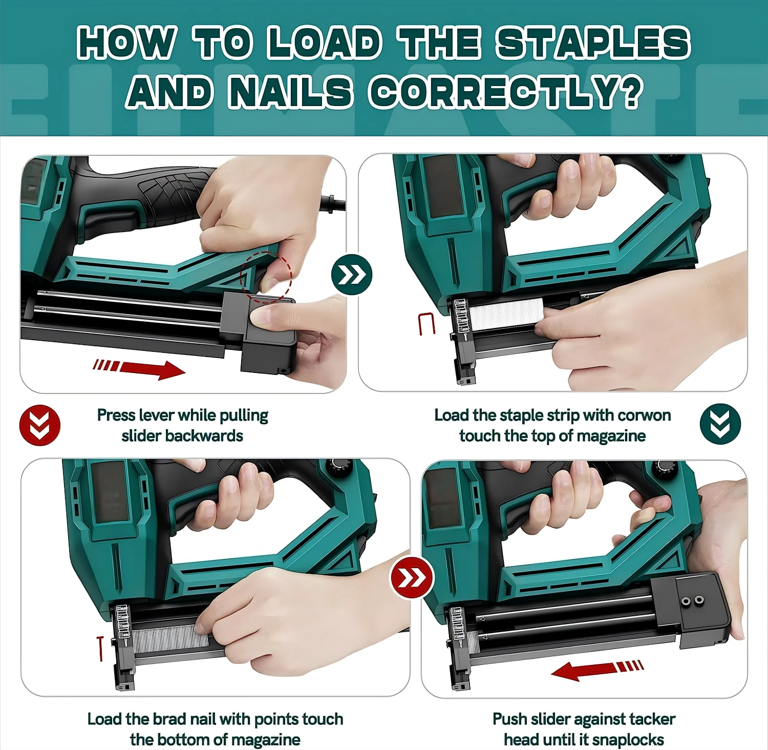 Cisvis Industrial Grade Electric DIY Project Staple Gun for Upholstery Home Improvement Woodworking-Nail Gun