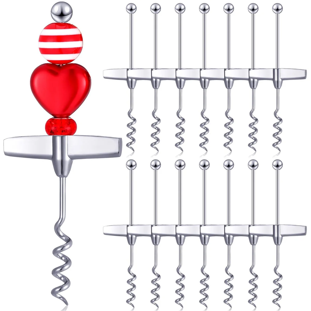 15 шт., дорожный штопор, открывалка для бутылок вина, бисер, средство для удаления винных пробок для бара, ресторана, кухни, подарки для напитков