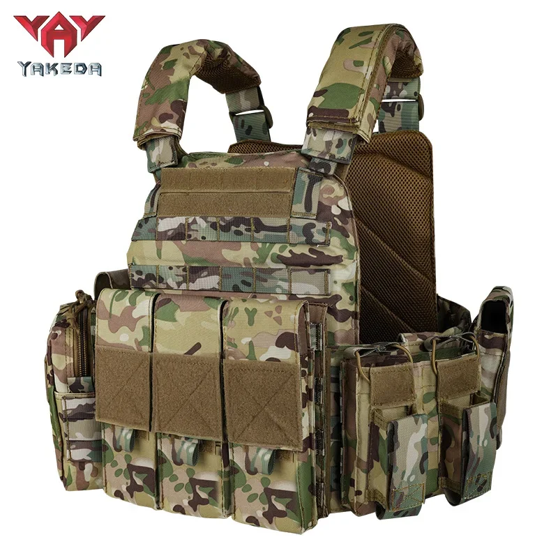 

YAKEDA Tactical Vest Plate Carrier Jacket Outdoor Hunting Protective Adjustable MOLLE Vest CS Combat Accessories