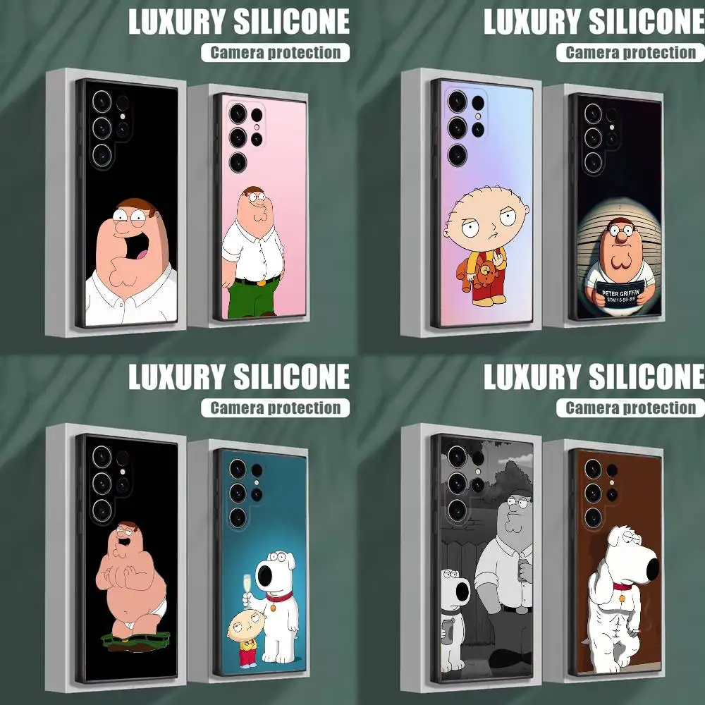 

P-PeterS Family G-Guy Phone Case For Samsung S25,S24,S23,S22,S21,S20,S10,Ultra,Plus,Lite,FE,Soft Silicone Black Cover