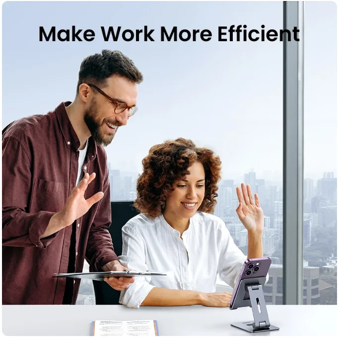 Soporte para teléfono UGREEN, soporte portátil de escritorio de aluminio de alta calidad para teléfono móvil, ajustable libremente