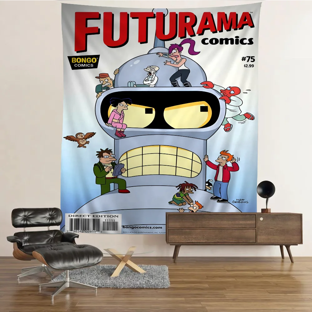Гобелен F-Futurama, художественная печать, японский настенный гобелен, аниме, настенный домашний декор