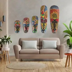 African Mask Painting Bar Decorations African Mask Crafts for Garden