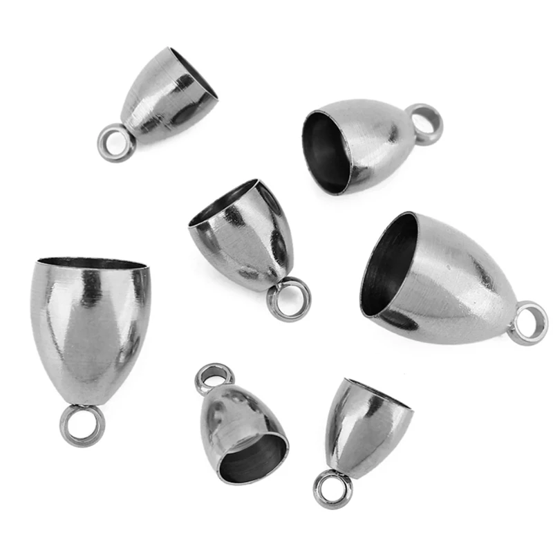 Image 5: 10 crochets de fermeture en acier inoxydable PVD inaltérables pour cordon en cuir 5, 6, 8 mm, embouts de collier pour la fabrication de bijoux DIY