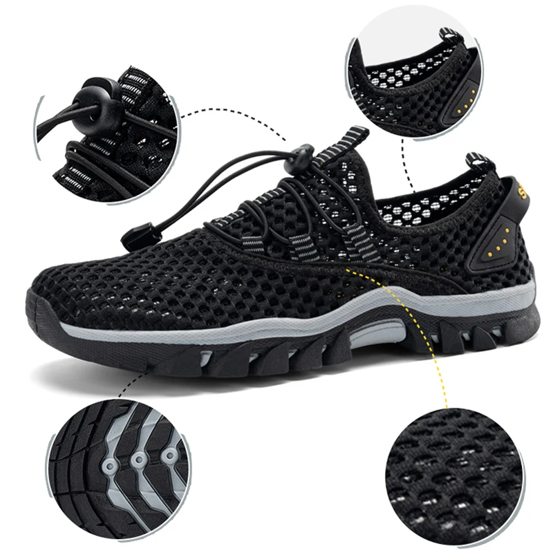 2024 summer outdoor wading shoes mesh surface breathable non-slip water shoes 39-47 large size water sports shoes