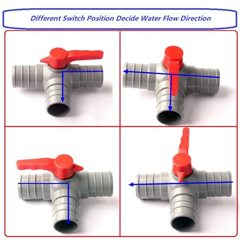 G 2\'\'/50mm Drip Irrigation Tape Equal Tee Ball Valve Connector PVC Material Thicken Durable Brand NNW Micro Spray/Drip Fittings