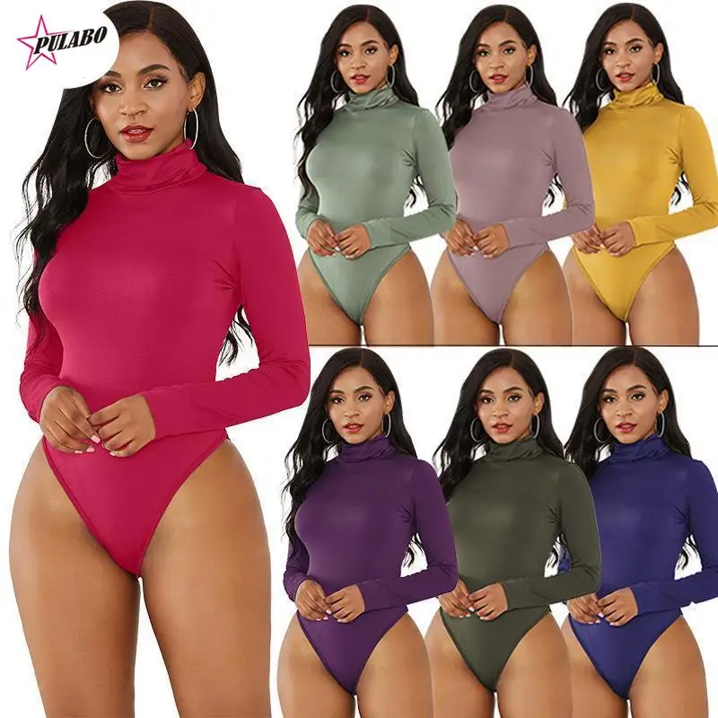 PULABO Long Sleeve Sexy Romper Women Bodysuit Autumn y2k Solid Jumpsuits Club Wear O-Neck Fashion Bottoming Shirt Women Clothing