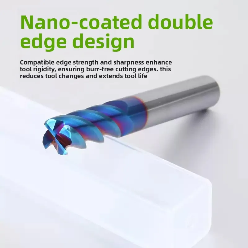 

4-Blade 65-degree round nose milling cutter Tungsten steel carbide R-angle Four-edge stainless steel cnc machining tool