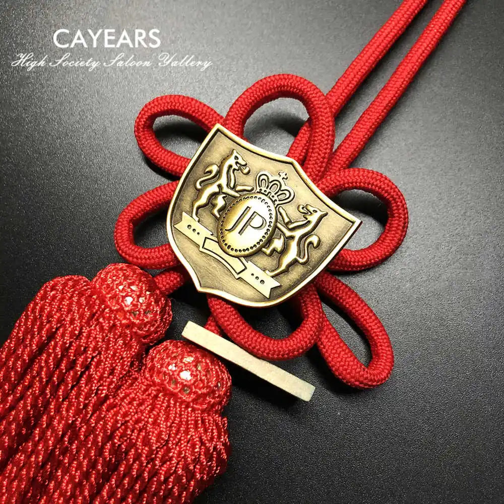 Cayears JDM JP Junction Produce Luxury Red Fusa Kiku Knot Kintsuna Rope For Car Auto Rearview Mirror VIP Fastening