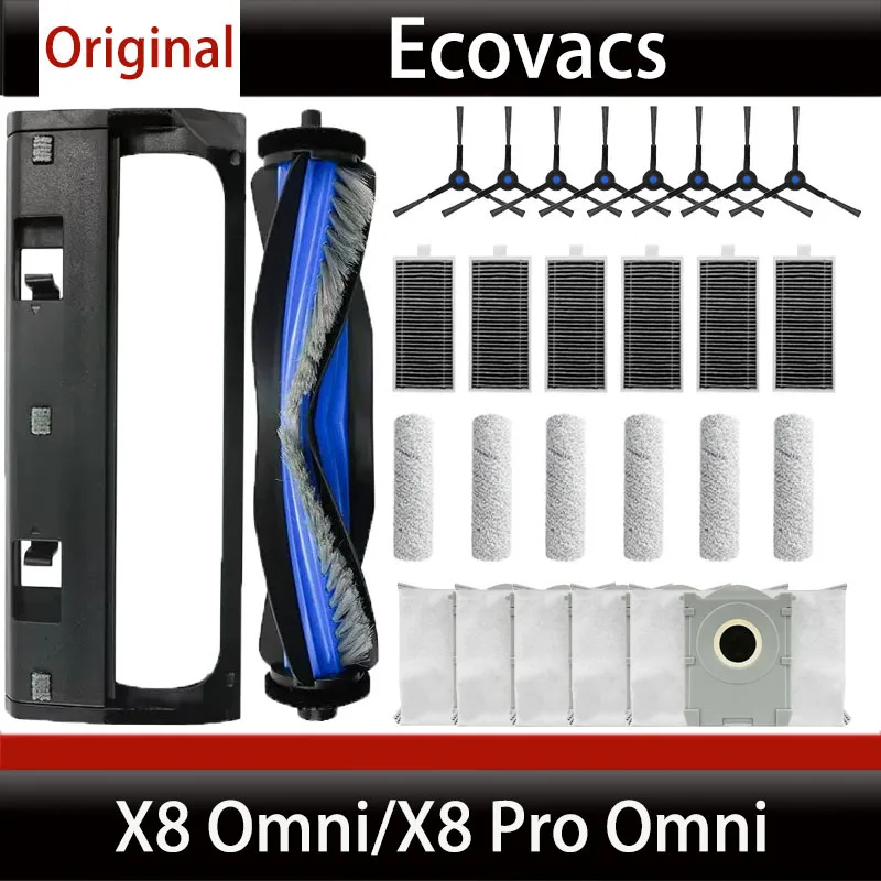 Original Ecovacs X8 Omni Vacuum Cleaner Accessories X8 Pro Omni Main Brush Cover Cleaning Solution Consumables