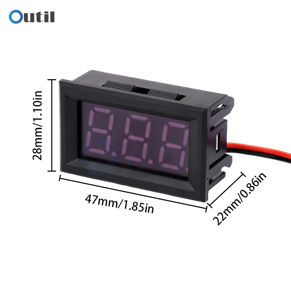 Digital Voltmeters 0.56 inch LED Digital Display Round Two-wire AC Car Voltage Current Meter Volt Detector Tester Monitor Panel