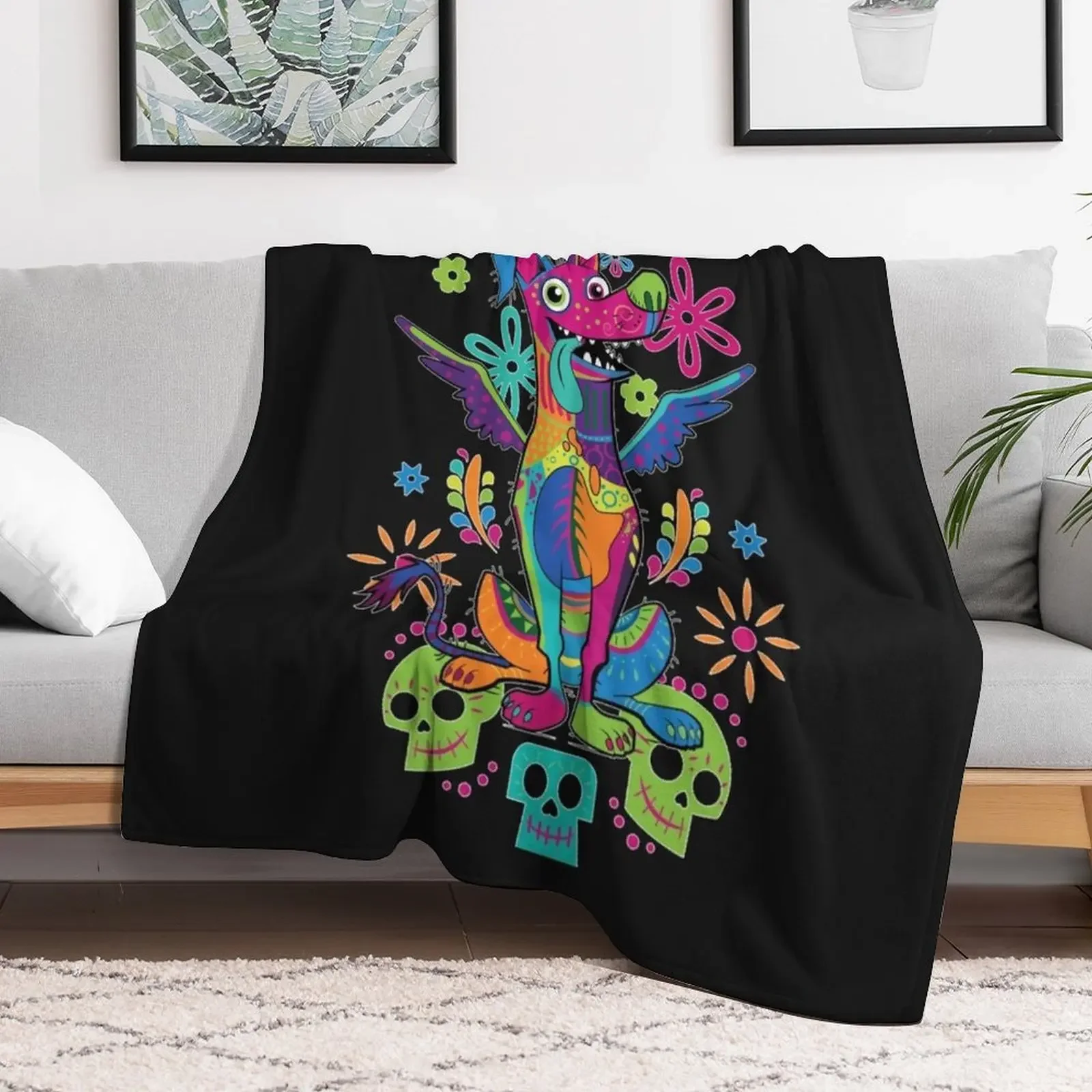 Day Of The Dead Dante Coco Dog Throw Blanket Hair Summer Beddings Kid'S Polar Blankets