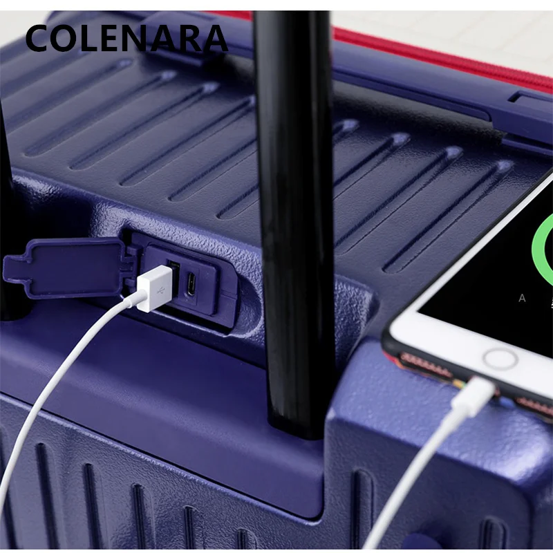 COLENARA High-quality Suitcase ABS + PC Boarding Box Oversized Capacity Trolley Case  Women's Universal Wheel Rolling Luggage