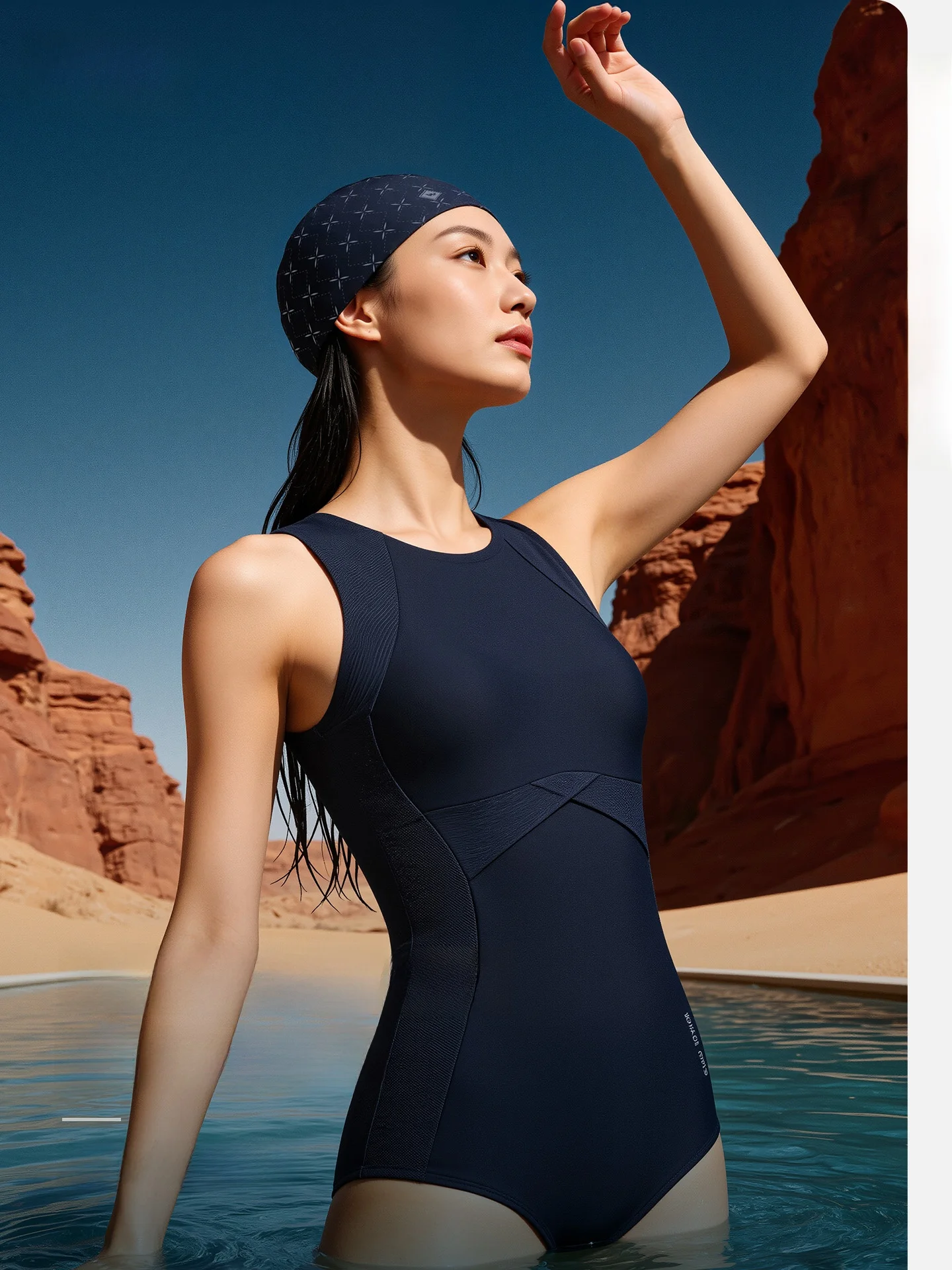 watertime-スイミングキャップ-レディース-シリコン-ノータイ-ワイドヘッドサイズ-ロングヘア専用-高級感-防水スイムキャップ