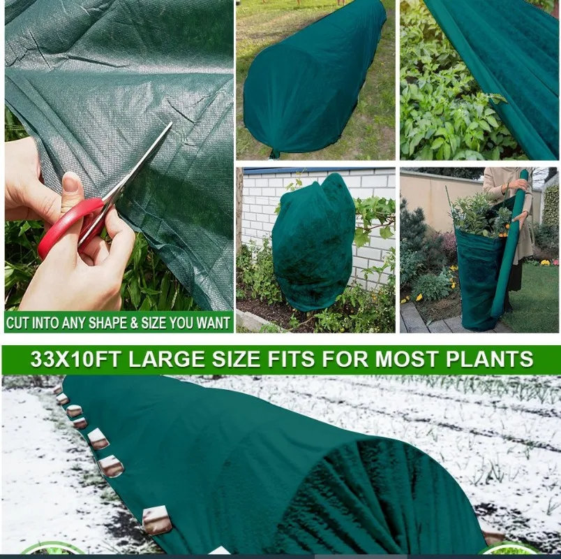 Thickened Non-woven Cold Cloth Plant Anti-freeze Blanket Anti-freeze Cover Cloth White Non-woven Fabric Covering Fast Delivery