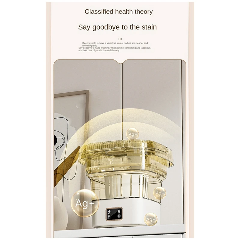 ミニ折りたたみ式家庭用洗濯機,回転式,ポータブル,乾燥,取り付けが簡単,9l