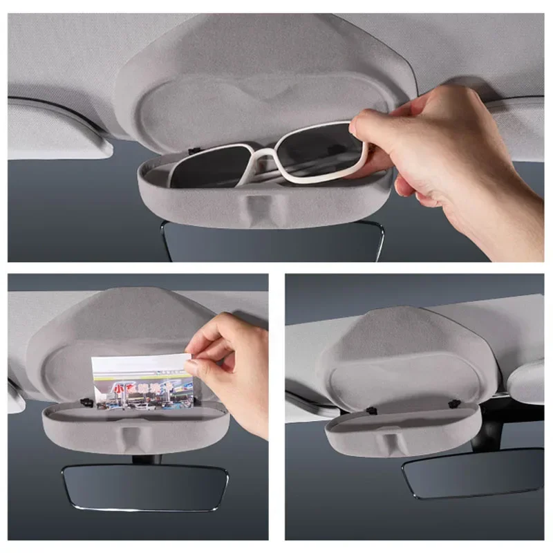 For Tesla Model Y/3/3+ Highland 2024 Glasses Case Sunglasses Holder Protective Storage Box Suede Eyeglass Box Car Accessories