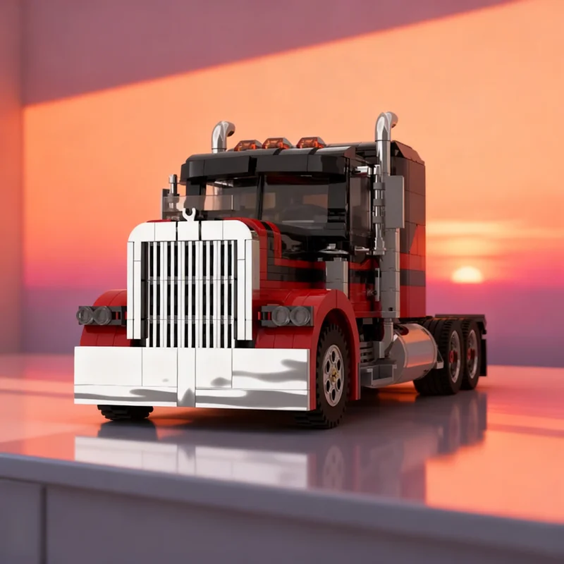 

1141pcs MOC Petrbilt 379 Model BLACK CAT II Team Building Blocks Toy Gift Creative Display Collectible Desk Premium Adult Kids