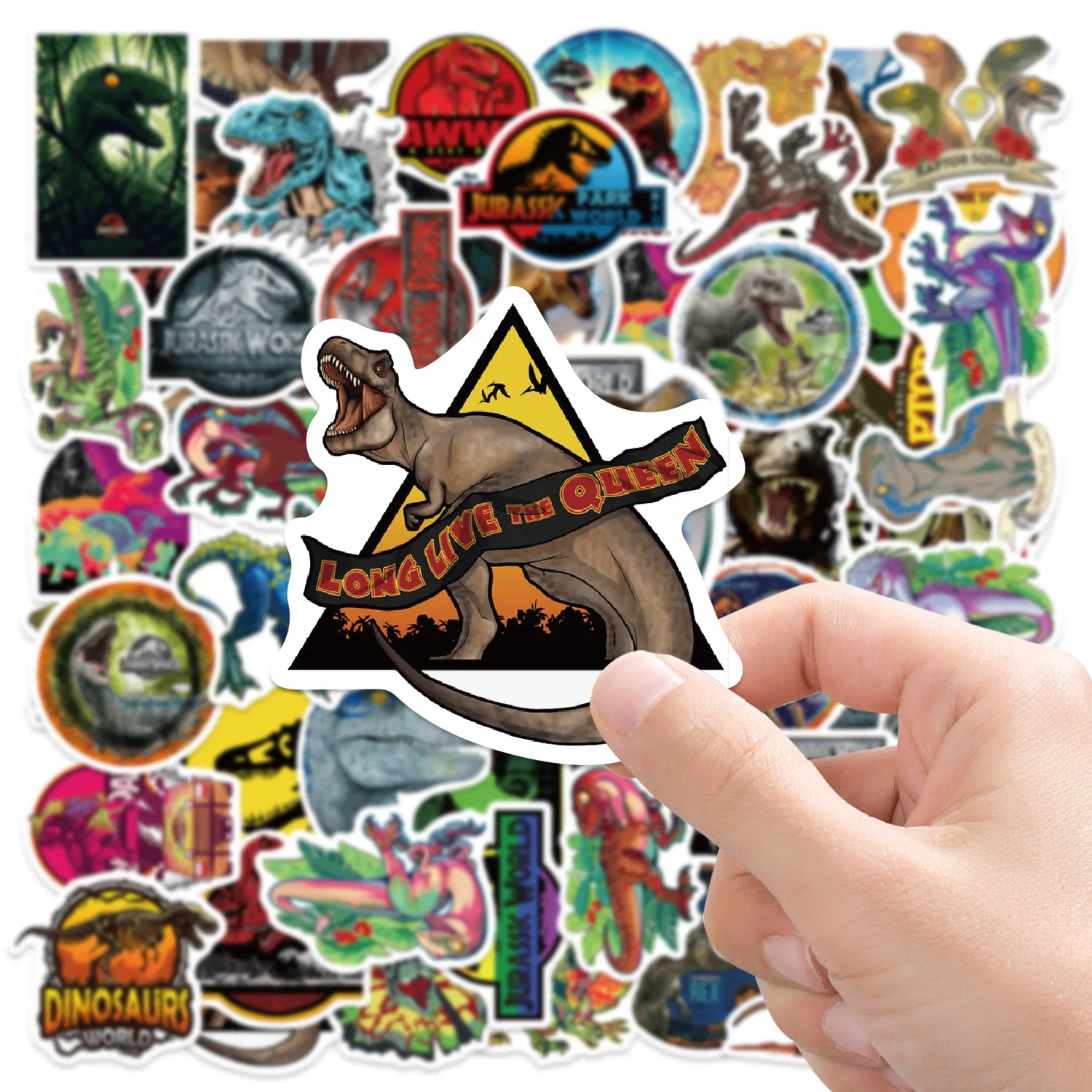 

50PCS Classic Movie Jurassic Dinosaur Graffiti Stickers Luggage Skateboard Notebook Waterproof Dinosaur Stickers Toys Gifts