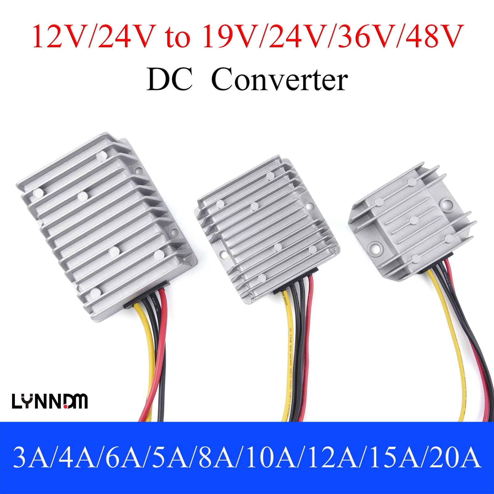 1*12V do 19V/24V/36V/48V konwertery mocy elektrycznej Auto Boost Regulator 3A 5A 8A 10A 12A 15A moduł zasilania napięcia zwiększającego napięcie