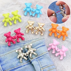 Colorful Metal Bear Tighten Waist Button for Women Pant Jeans Adjustable Detachable Waist Clip Metal Pins Clothing Accessories