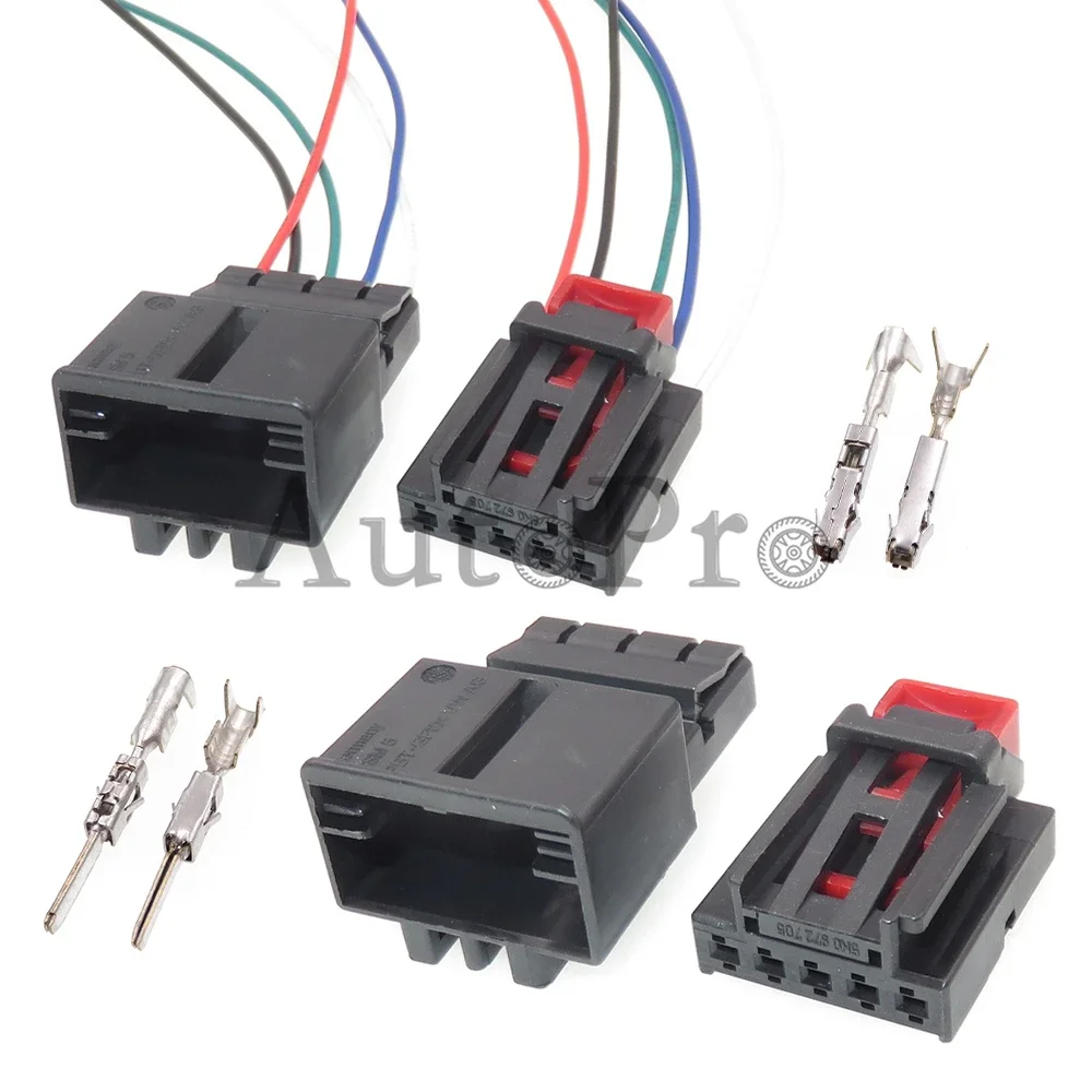 

1 Set 5 Hole 5G0972715 5K0972705 AC Assembly Car Taillight Wire Harness Socket With Terminal Auto Unsealed Connector For VW Audi