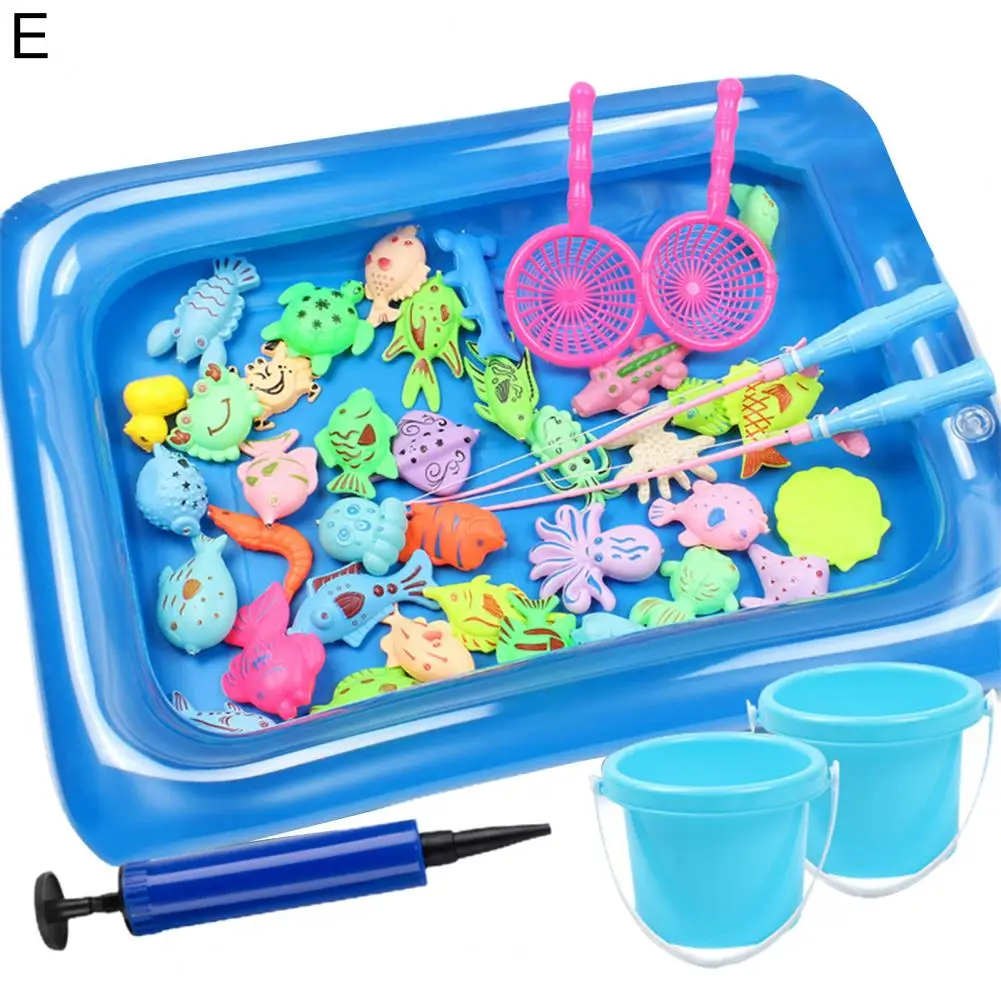 Educational Colorful Magnetic Fishing Toys Set with Inflatable Pool for Children