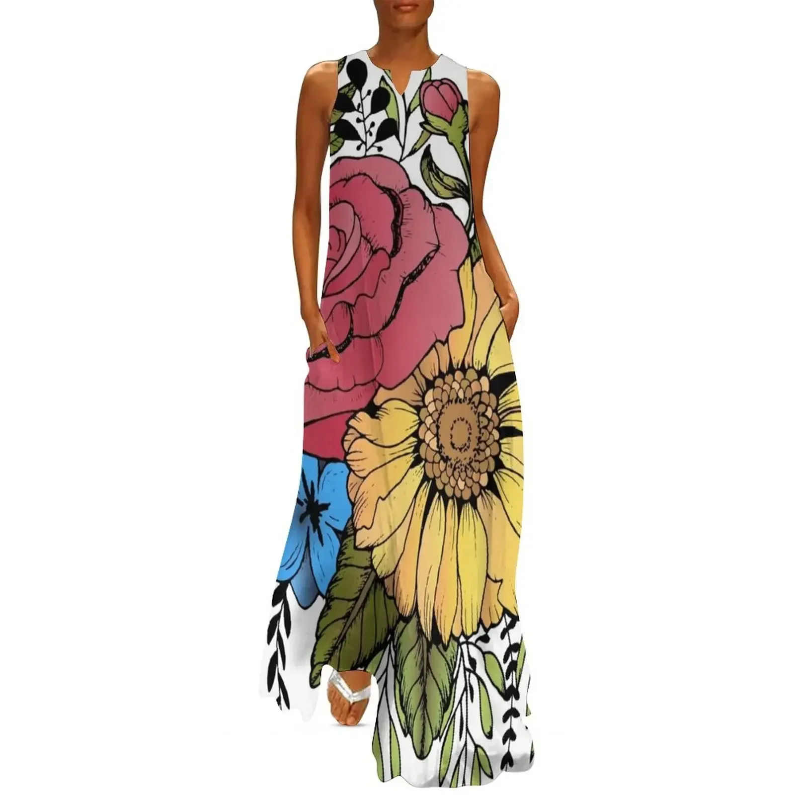 

SUNFLOWER & ROSE Long Dress Long veiled dresses dresses for prom dresses for women african for woman Dress