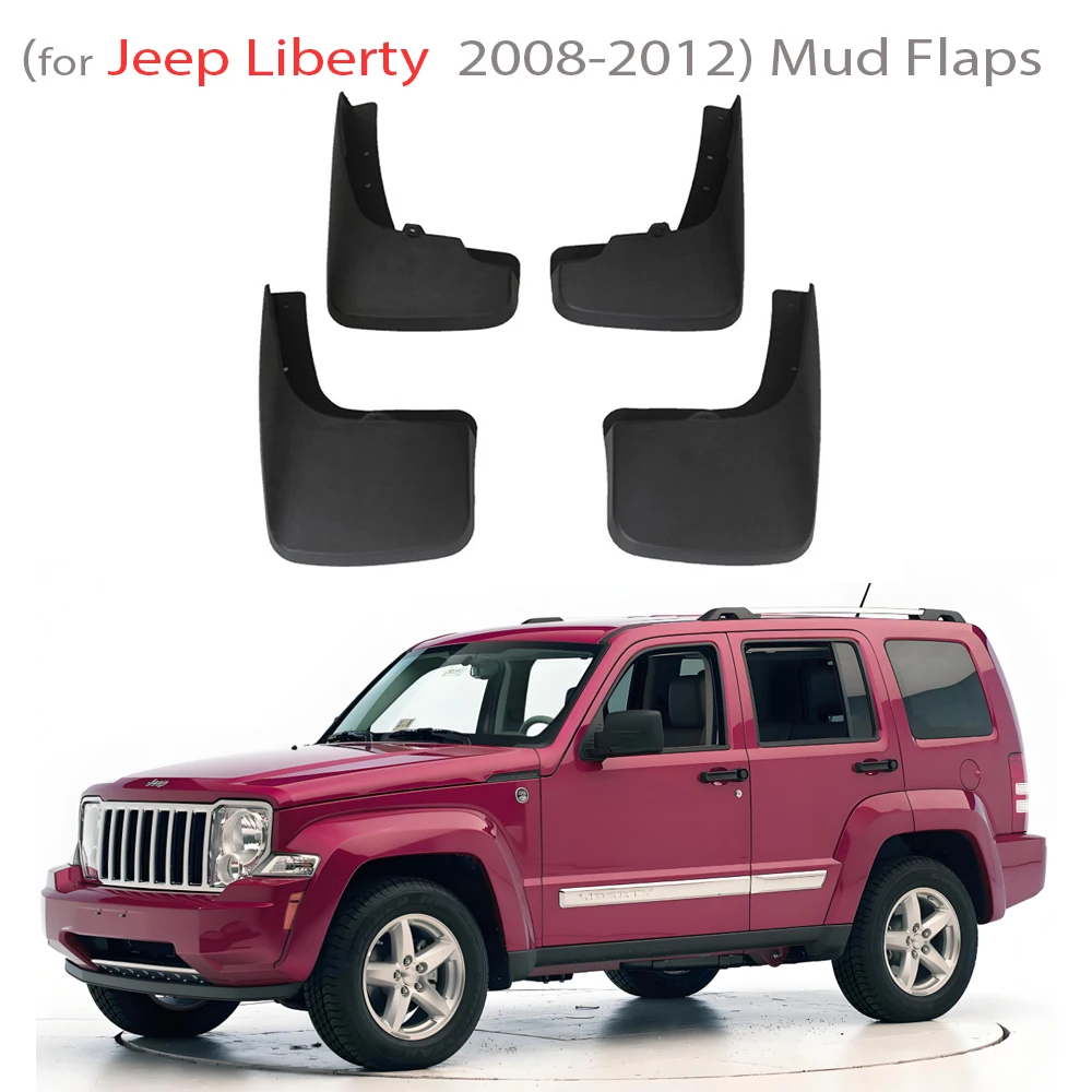 

for jeep Liberty kk Mudguard Fender Mudflaps Front Rear 4pcs Mud Flap Guards Splash Car Accessories 2008 2009 2010 2011 2012