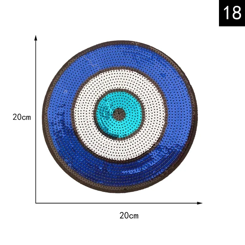 Evil Eye Embroidery Patches Fashion Sequin Appliques DIY Sewing Accessories Iron-on Stickers Punk Decoration Patch for Clothing