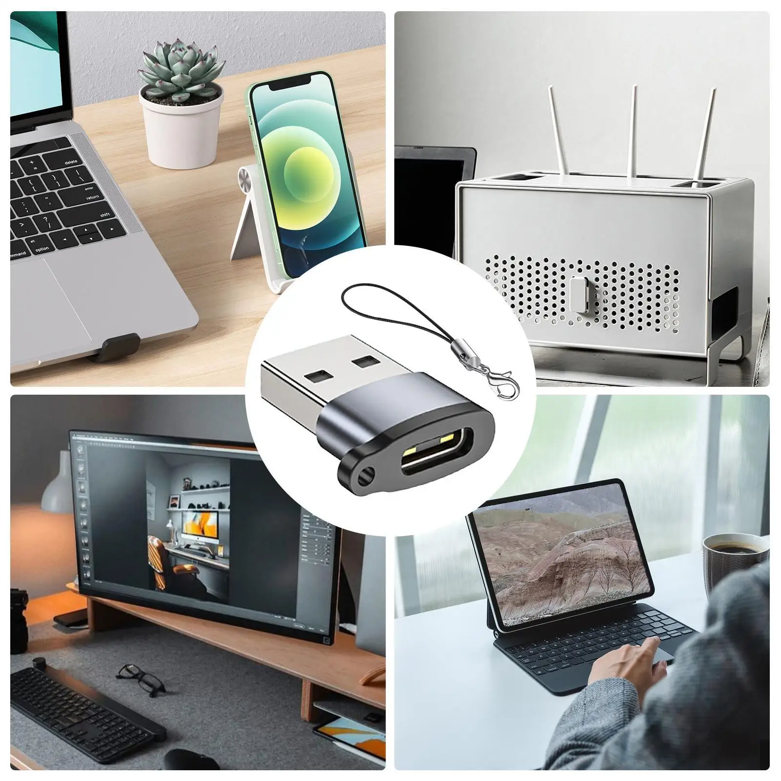 USB-C 어댑터 암-수 타입 C-USB 컨버터 알루미늄 합금 암-수 충전 컨버터 소형 고속 충전 오디오