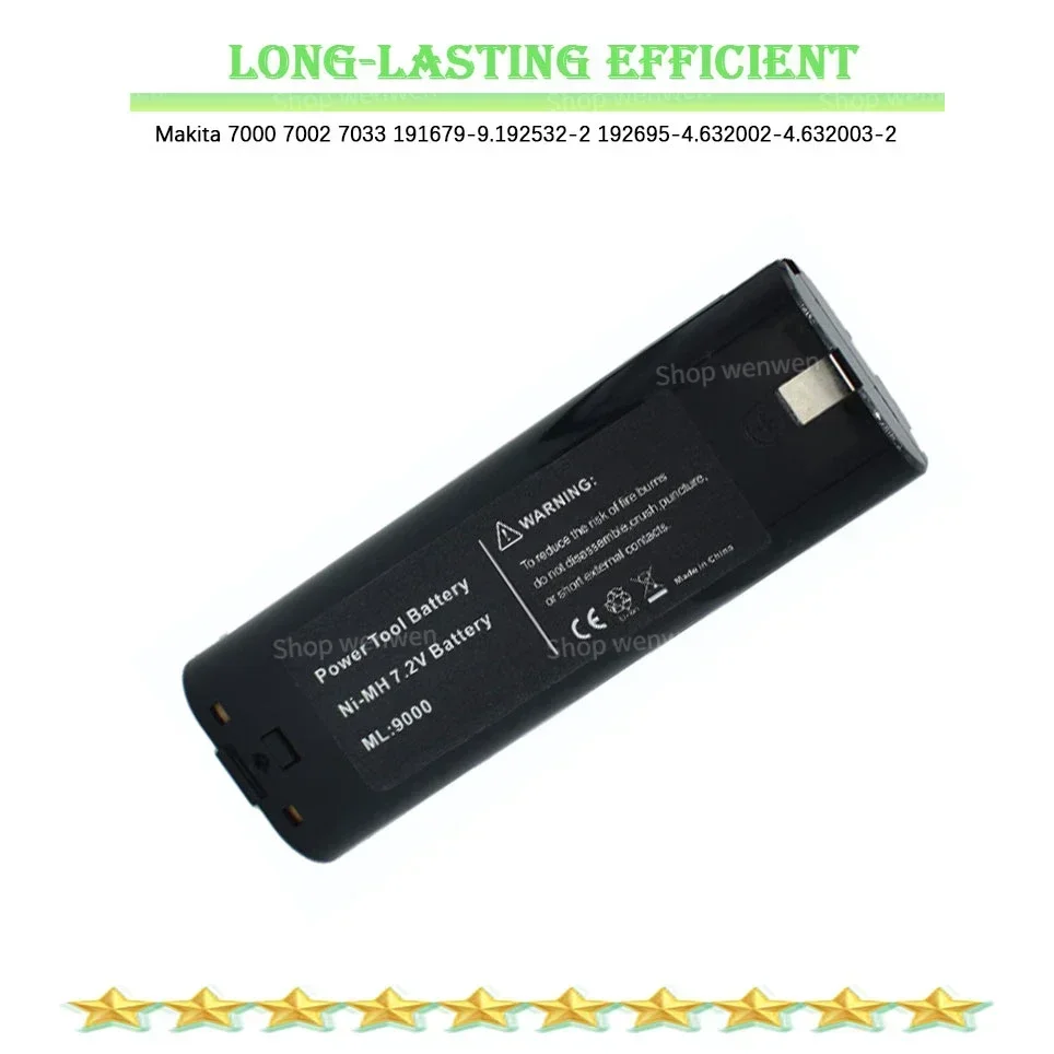 7.2V 6800mAh Ni-MH Replacement Battery For Makita 7000 7002 7033 191679-9 192695-4 632002-4 632003-2 7.2V Battery L50 192532-2