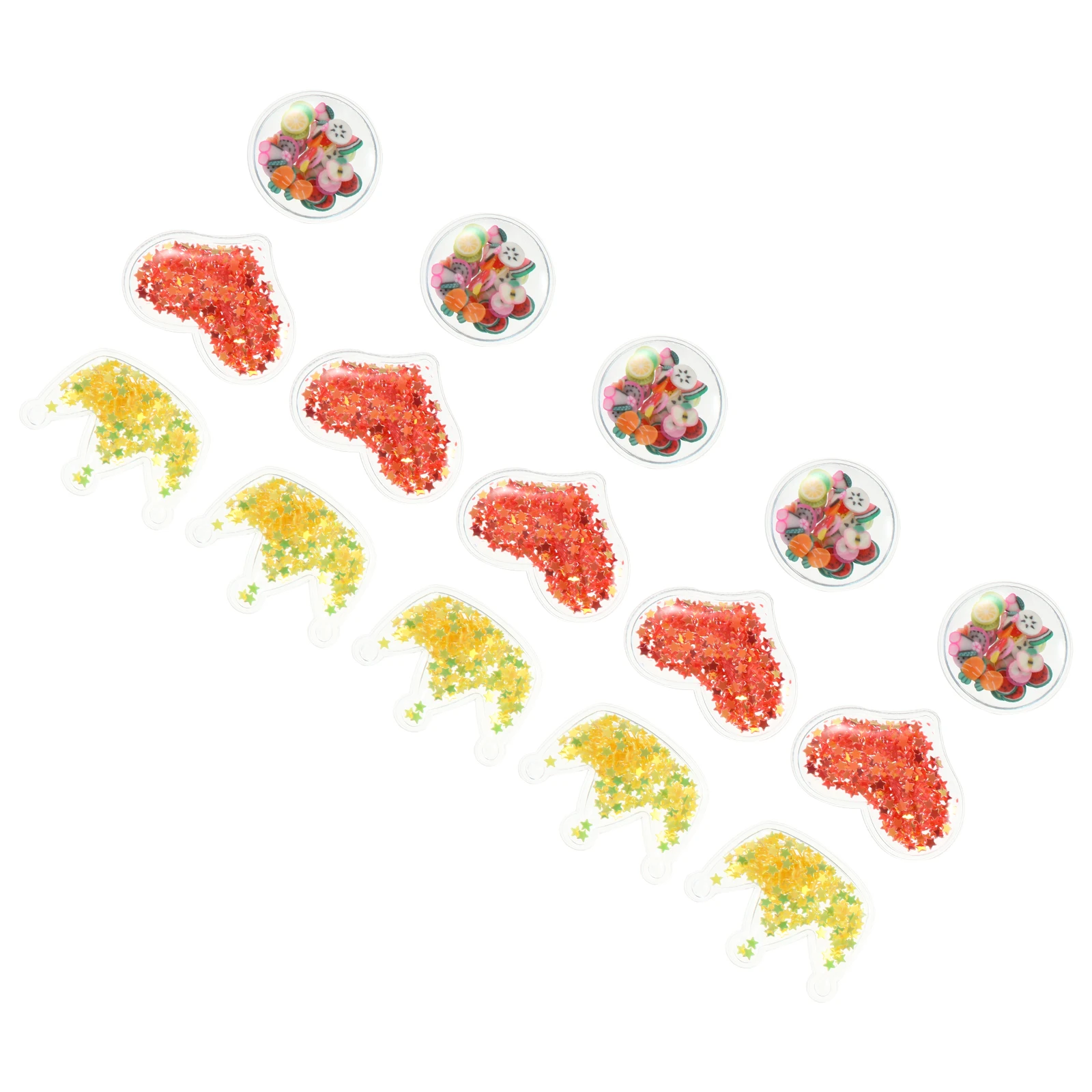 

15pcs Transparent Filling Sequin Pvc Glitter Charms Diy Craft Embellishments Hair Ornament Accessories For Diy Headwear Clear