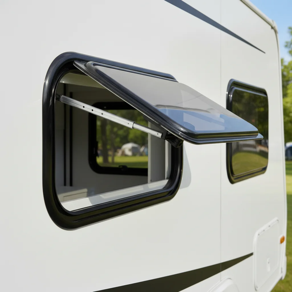 Factory Direct High Quality Round Corner Acrylic RV Window With Fly Screen For Motorhome Caravan