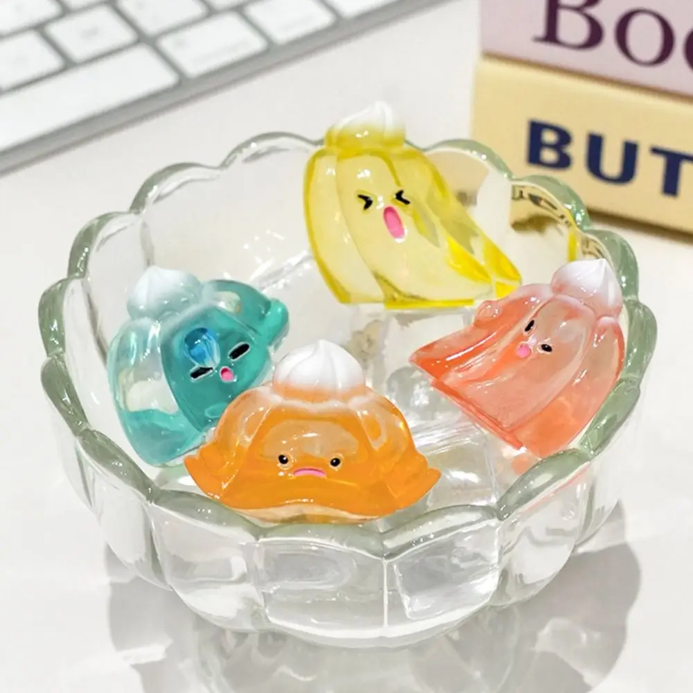 4pcs/set Desk Ornament Computer Monitor Decoration Orange pudding Computer Display Pudding Mood Figurine Strawberry pudding