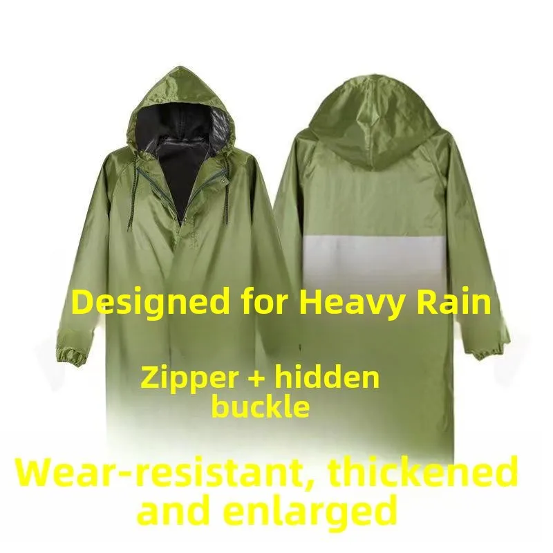 

Black Extended Oxford Cloth Overalls Thickened Outdoor Raincoat Men's Adult Full-body Protection Wearable Breathable Disposable