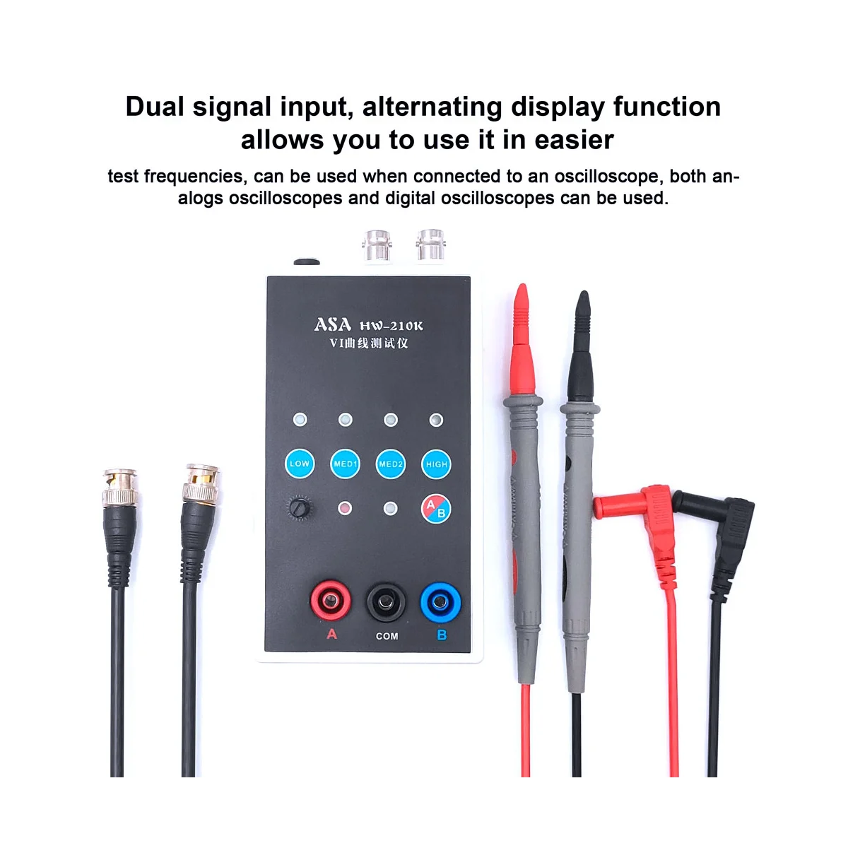 HW-210K Handheld Dual-Channel VI Curve Tester Circuit Board Online Detection for ASA Tester 4 Gear Frequency Alternating