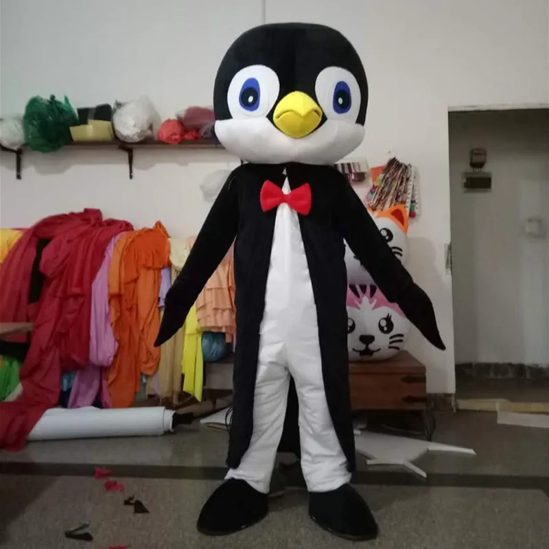 Erwachsenen-Maskottchen-Kostüm: Gentleman-Pinguin-Verkleidung, Cartoon-Charakter-Maskottchen, Fasching- und Karnevalsoutfit