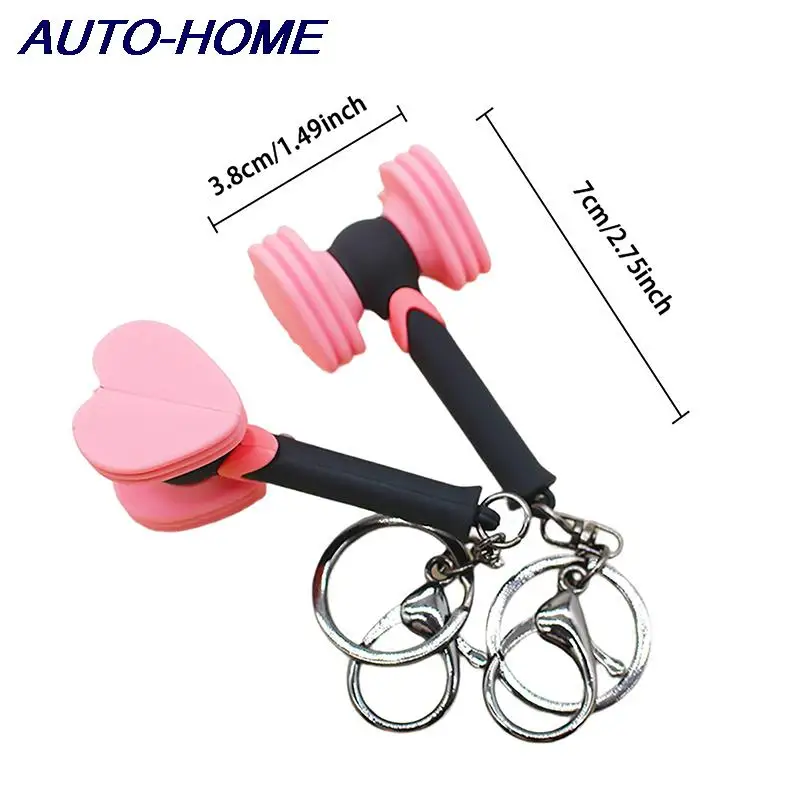 Korean Stars Love Hammer Keychain Cut Rescue Stick Key Ring For Men Women Car Bag Pendant Toy Jewelry Fans Gift