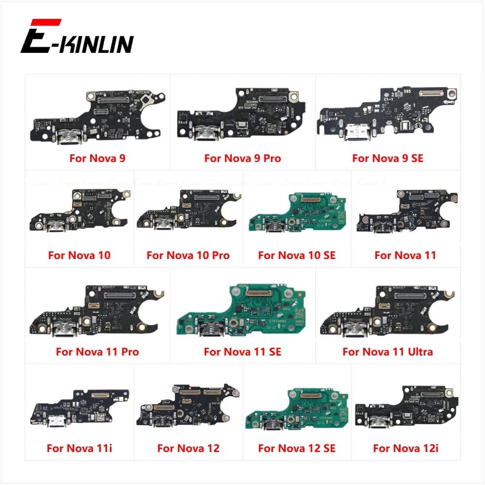 Power Charging Connector Plug Port Dock Board With Mic Microphone Flex Cable For HuaWei Nova 9 10 11 11i 12 12i Pro SE Ultra