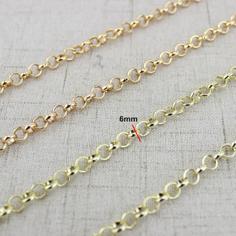 1 piece 60-130cm Gold /Light Gold 6mm O chain Metal Chain Shoulder Crossbody Strap For Small Handbag Purse Bag Replacement